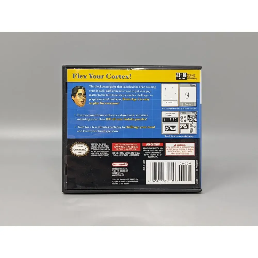Brain Age 2 Nintendo DS Replacement Case & Manual Only No Game